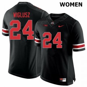 NCAA Ohio State Buckeyes Women's #24 Sam Wiglusz Blackout Nike Football College Jersey WZT4445HP